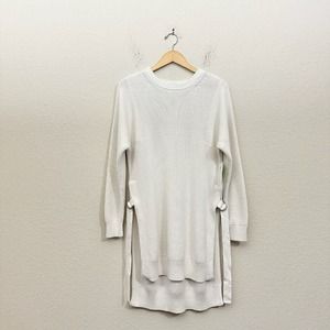 NWT ATHLETA West End Knit Tunic Sweater in Dove White Baggy Loose-Fit